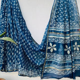 Navy Blue Pure Chanderi Silk Saree – Handloom Ethnic Elegance