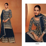 Elegant Navy Blue Designer Palazzo Suit Party Wear for Women