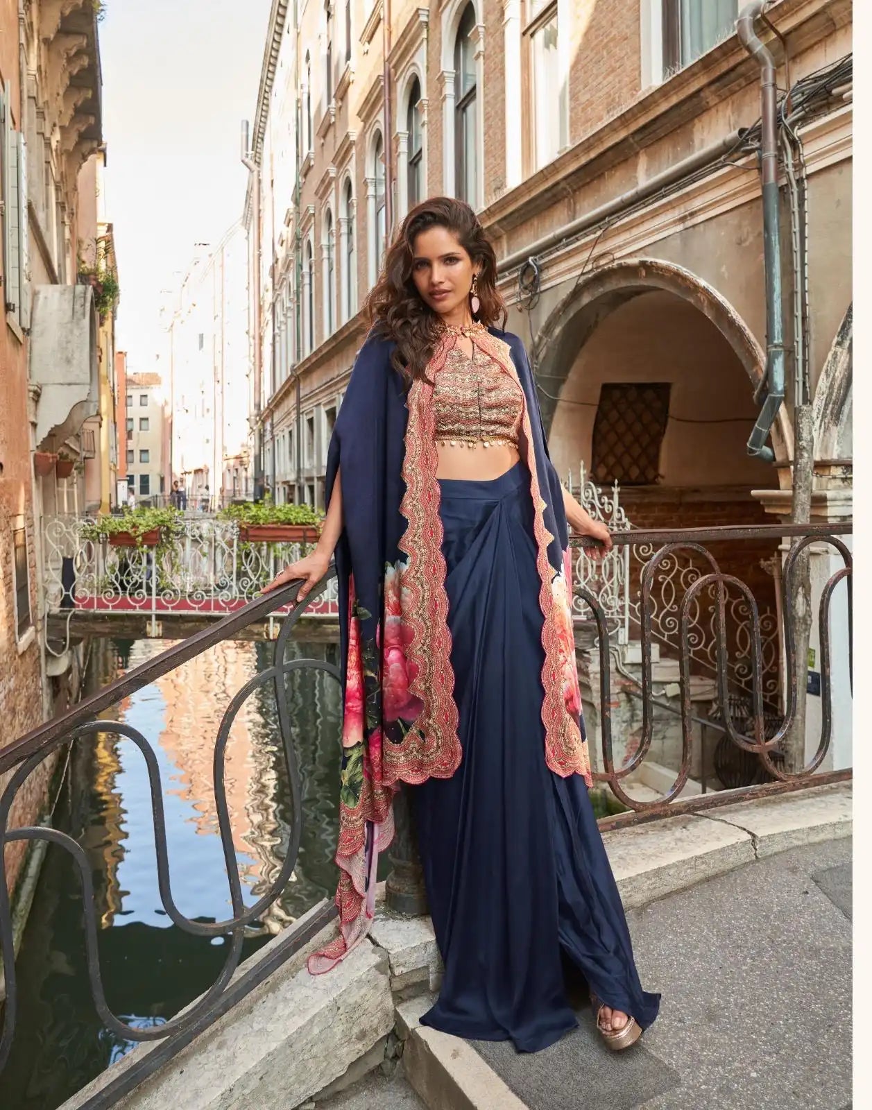 Navy Blue Indo Western Designer Outfit