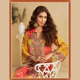 Designer Orange & Yellow Coord Set in Premium Crepe Silk