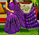 Purple Shibori Zigzag Modal Silk Saree - Elegant & Unique