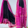 Elegant Pink & Black Maheshwari Silk Saree – Handloom Ethnic Wear