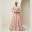 Pastel Pink Designer Anarkali Gown with Dupatta for Women