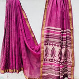 Elegant Pink Maheshwari Silk Saree – Handloom Cotton Silk
