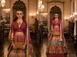 Emerald Green Royal Elegance PV Silk Embroidered Lehenga (Rich Wine Red)