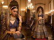 Emerald Green Royal Elegance PV Silk Embroidered Lehenga (Muted Indigo)