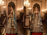 Emerald Green Royal Elegance PV Silk Embroidered Lehenga (Deep Olive Green)