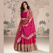 Elegant Rani Pink Silk Anarkali Gown with Jacquard Dupatta