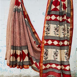 Red Maheshwari Silk Saree – Handloom Cotton Silk Ethnic Saree