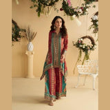 Designer Red & Teal Indo Western Coord Set for Women