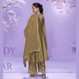 Roman Silk Palazzo Suit with Embroidered Dupatta
