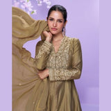 Roman Silk Palazzo Set with Embroidered Dupatta