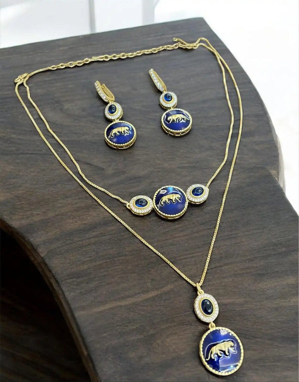 Royal Blue Sabyasachi-Inspired Designer Pendant Set