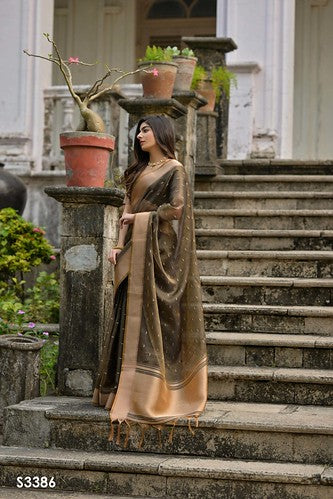 Regal Mehendi & Gold Kalyani Silk Saree