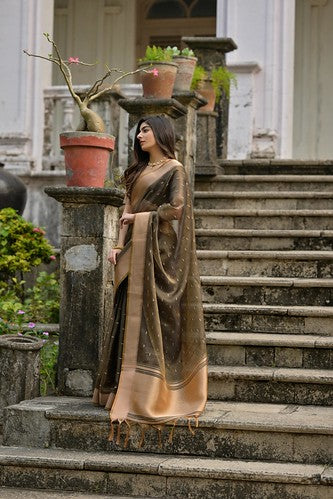 Regal Mehendi & Gold Kalyani Silk Saree