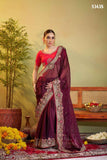 Regal Maroon Designer Embroidered Saree in Jimmy Choo Satin
