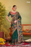 Elegant Green Designer Embroidered Saree with Blouse