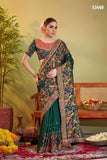 Elegant Green Designer Embroidered Saree with Blouse