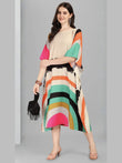 Beige Multicolor Designer Kaftan Kurti for Women