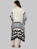 Beige Printed Designer Kaftan Kurti for Women