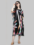 Black Multicolor Designer Kaftan Kurti for Women