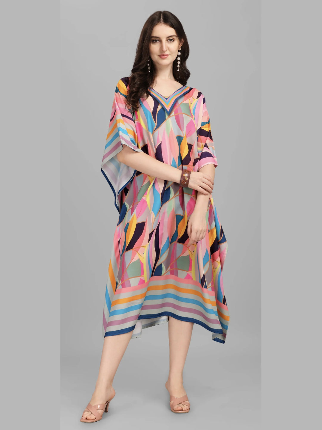 Multicolor Designer Kaftan Kurti for Women