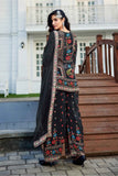 Elegant Black Crepe Kurti Set with Handwork & Chiffon Dupatta