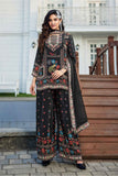 Elegant Black Crepe Kurti Set with Handwork & Chiffon Dupatta
