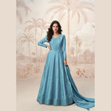 Elegant Sky Blue Anarkali Gown