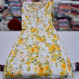 Yellow Floral Chikankari Kurti