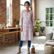 Lavender Buttery Soft Mulmul Printed Chikankari Kurti
