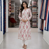 Blush Pink Floral Chikankari Kurti