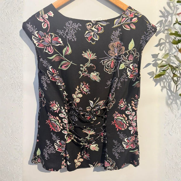 Black Printed Sleeveless Trendy Top for Women