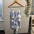 Blue Floral Cotton Spaghetti Top for Women