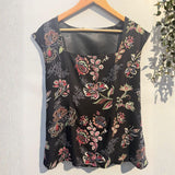 Black Printed Sleeveless Trendy Top for Women