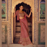 Elegant Maroon Indo Western Cocktail Party Dress for Women