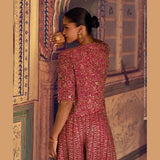 Elegant Maroon Indo Western Cocktail Party Dress for Women