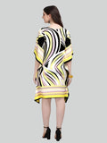 Yellow Printed Modern Kaftan Dress for Women