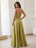 Olive Green Soft Silk Indo Western Designer Palazzo Set