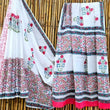White Floral Mulmul Cotton Saree – Pure Soft Handloom Cotton Saree