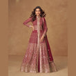 Designer Wine Red Georgette Anarkali Gown with Dupatta