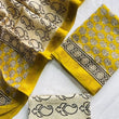 Yellow & Beige Maheshwari Silk Suit – Unstitched Dress Material for Women