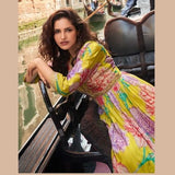 Festive Yellow Floral Anarkali Gown
