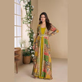 Designer Yellow Indo Western Dress