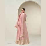 Pastel Pink Georgette Anarkali Gown with Dupatta