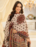 Cream Printed Premium Natural Crepe Silk Palazzo Set