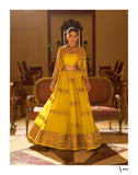 Yellow Heavy Designer Georgette Lehenga with Embroidered Jacket