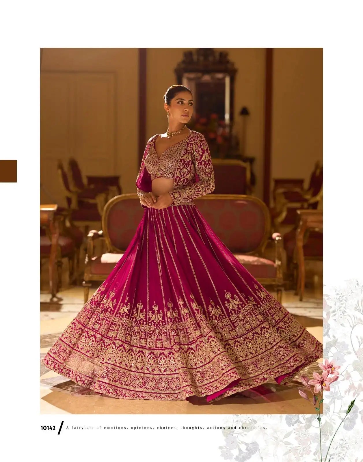 Magenta Heavy Designer Georgette Lehenga with Embroidered Shrug