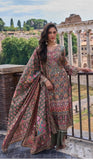Multicolor Floral Printed Embroidered Sharara Suit with Gota Patti