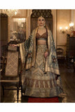 Emerald Green Royal Elegance PV Silk Embroidered Lehenga (Deep Olive Green)